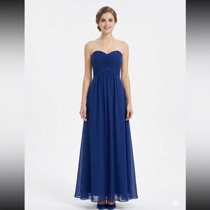 Faviana Strapless Sweetheart Chiffon Gown - Royal Blue